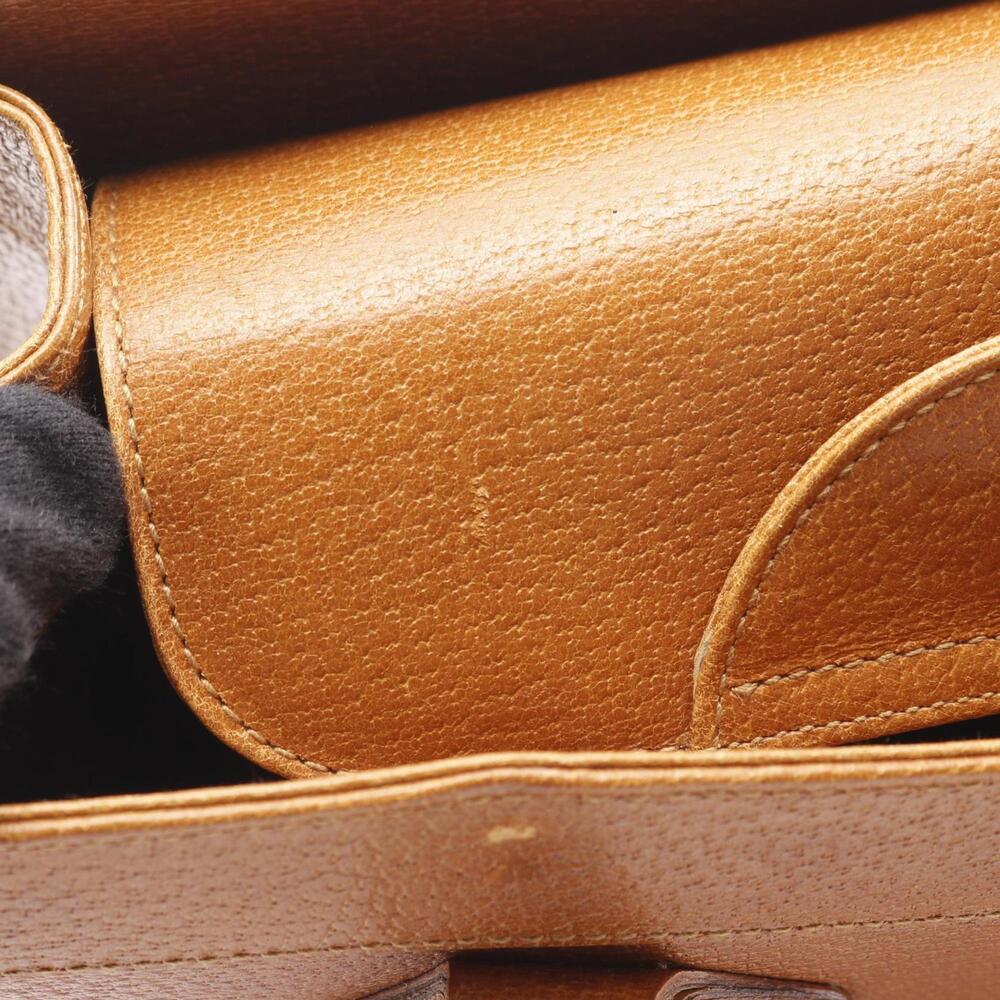 GUCCI Authentic Brown Leather Bamboo Tote Bag - Picture 5 of 9